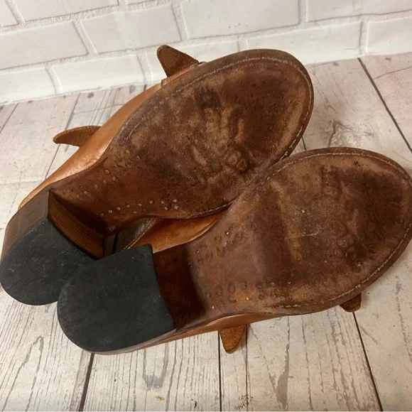 Freebird Brown Leather Mules with Buckle Detail - Picture 6 of 7